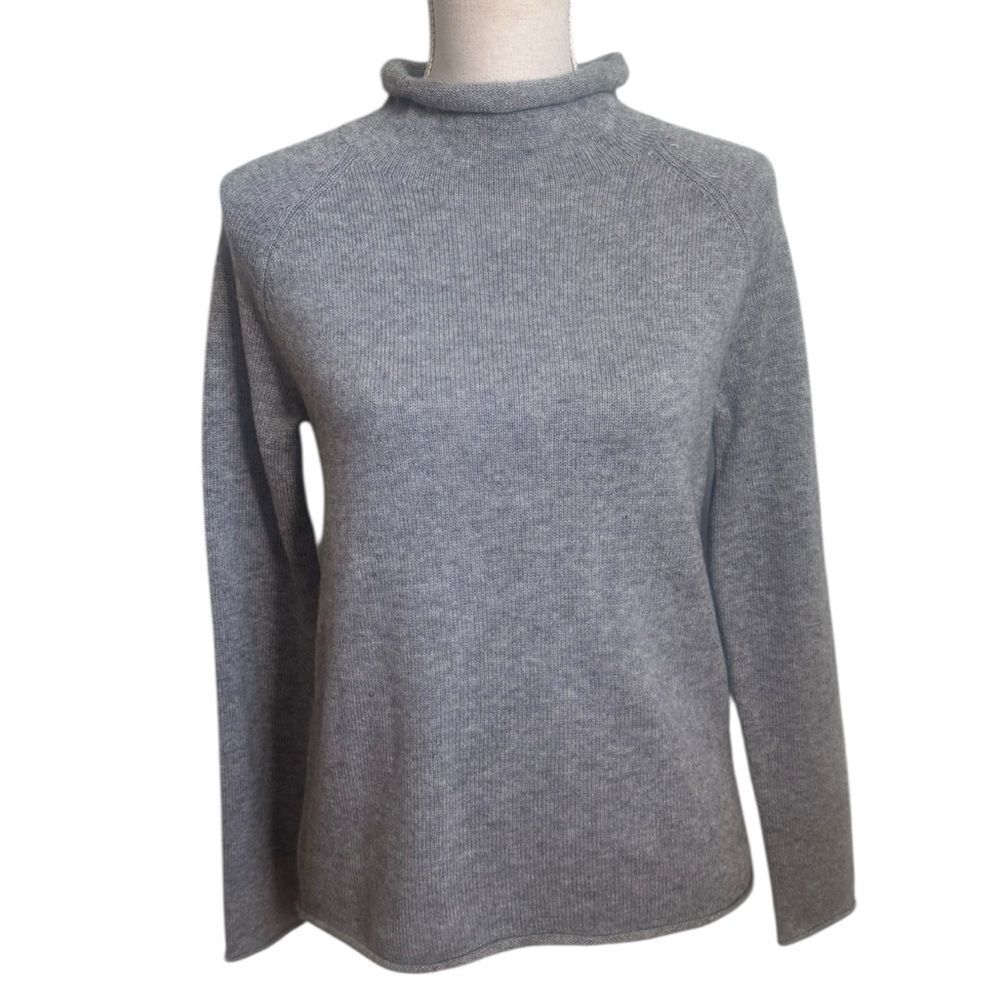 PARKE Wool Cashmere Blend Rollneck Sweater in gray XS